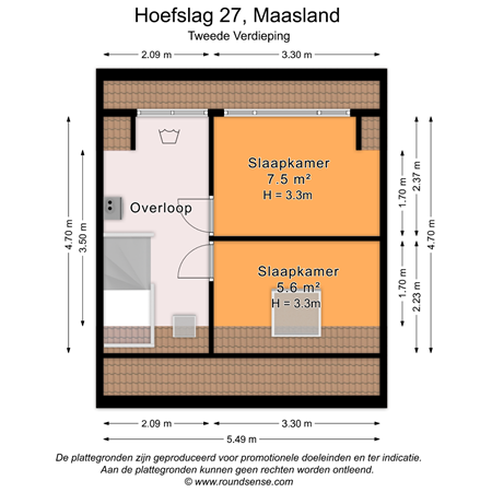Floorplan - Hoefslag 27, 3155 BZ Maasland