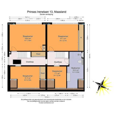 Floorplan - Prinses Irenelaan 13, 3155 TK Maasland