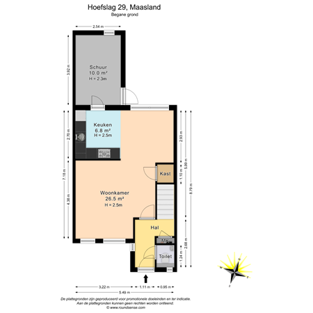 Floorplan - Hoefslag 29, 3155 BZ Maasland