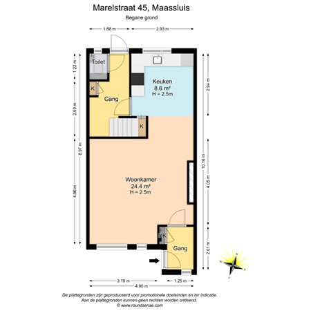 Floorplan - Marelstraat 45, 3142 CD Maassluis