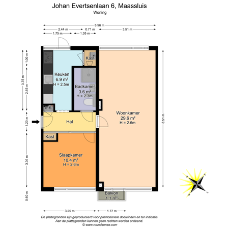 Floorplan - Johan Evertsenlaan 6, 3143 AH Maassluis