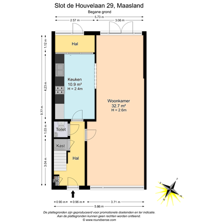Floorplan - Slot de Houvelaan 29, 3155 VR Maasland