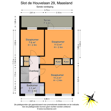 Floorplan - Slot de Houvelaan 29, 3155 VR Maasland