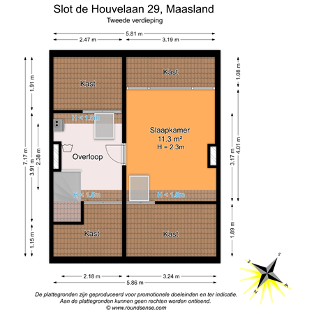 Floorplan - Slot de Houvelaan 29, 3155 VR Maasland