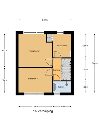 Floorplan - Bizetlaan 9, 7333 DM Apeldoorn