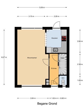 Floorplan - Bizetlaan 9, 7333 DM Apeldoorn