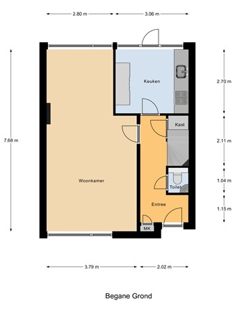 Floorplan - Donizettistraat 15, 7604 JN Almelo