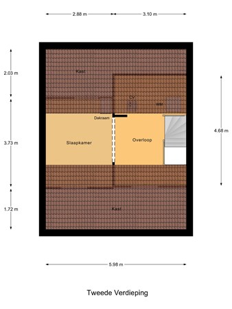 Floorplan - Donizettistraat 15, 7604 JN Almelo