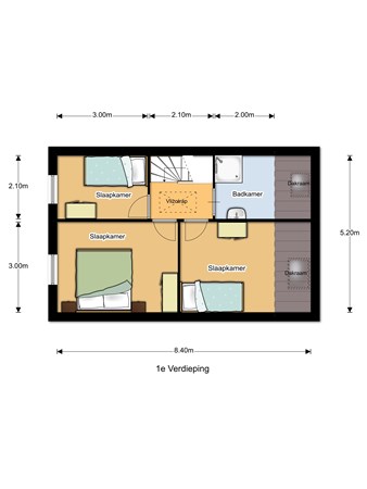 Floorplan - Kortelingstraat 60, 7412 JM Deventer