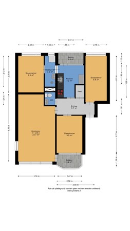 Floorplan - Lingestraat 130, 7417 BZ Deventer