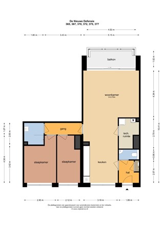 Floorplan - De Nieuwe Defensie | Appartement L Bouwnummer 370, 3527 KW Utrecht