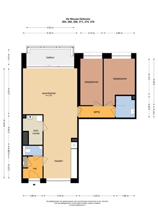Floorplan - De Nieuwe Defensie | Appartement L Bouwnummer 376, 3527 KW Utrecht
