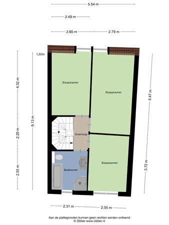 Floorplan - Slottuin 168, 6642 DH Beuningen