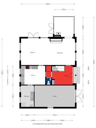 Floorplan - Vlasweel 27, 4844 TE Terheijden