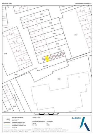 Biezelaar 57C, 4844 RD Terheijden - Kadastrale kaart garage Biezelaar 57c gearceerd.png