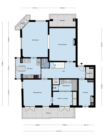 Floorplan - Lombardenstraat 16, 4611 VZ Bergen op Zoom