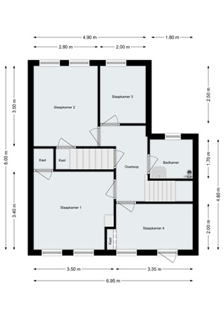 Zandstraat 48, 4614 CK Bergen op Zoom - Plattegrond - Eerste verdieping - Zandstraat 48 Bergen op Zoom.jpg