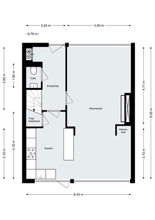Mozartlaan 33, 4614 AL Bergen op Zoom - Plattegrond - Begne grond - Mozartlaan 33 Bergen op Zoom.jpg
