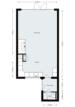 Zwanenkamp 909, 3607 PX Maarssen - Plattegrond - Begane grond - Zwanenkamp 909 Maarssen.jpg