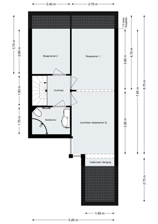 Zwanenkamp 909, 3607 PX Maarssen - Plattegrond - Eerste verdieping - Zwanenkamp 909 Maarssen.jpg