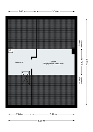 Jordaensplein 46, 4703 LX Roosendaal - Plattegrond - Zolderverdieping - Jordaensplein 46 Roosendaal.jpg