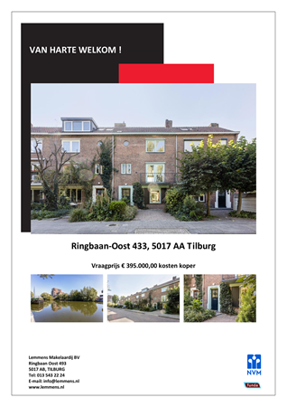 Brochure -  - Ringbaan-Oost 433, 5017 AA Tilburg
