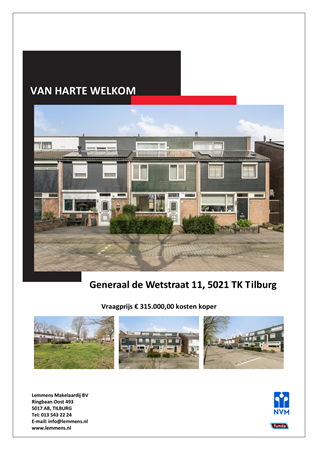 Brochure -  - Generaal de Wetstraat 11, 5021 TK Tilburg