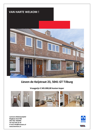 Brochure -  - Lieven de Keijstraat 23, 5041 GT Tilburg