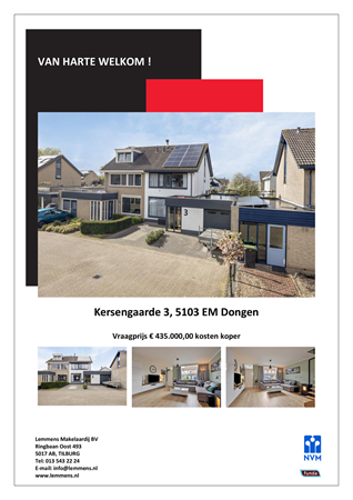 Brochure -  - Kersengaarde 3, 5103 EM Dongen
