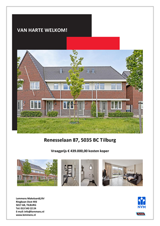 Brochure -  - Renesselaan 87, 5035 BC Tilburg