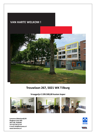 Brochure -  - Trouwlaan 267, 5021 WK Tilburg