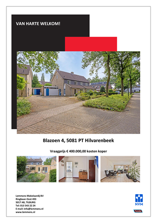 Brochure -  - Blazoen 4, 5081 PT Hilvarenbeek