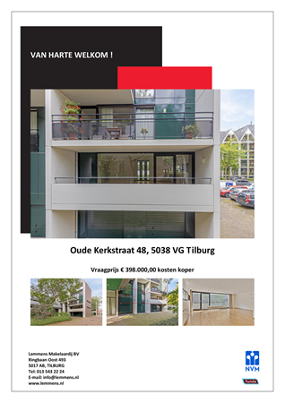 Brochure -  - Oude Kerkstraat 48, 5038 VG Tilburg