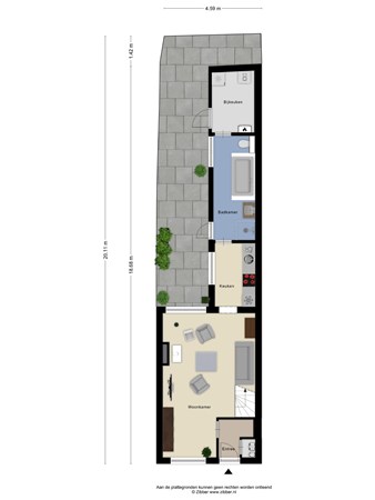 Plattegrond - Nachtegaalstraat 6, 5022 AK Tilburg 