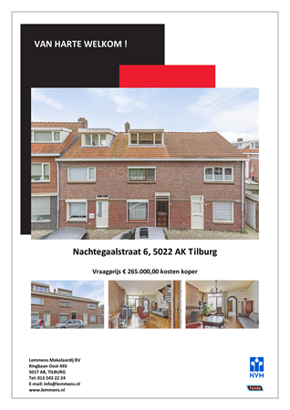 Brochure -  - Nachtegaalstraat 6, 5022 AK Tilburg