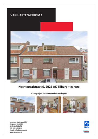 Brochure -  - Nachtegaalstraat 6, 5022 AK Tilburg