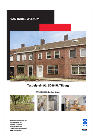 Brochure -  - Textielplein 91, 5046 RL Tilburg