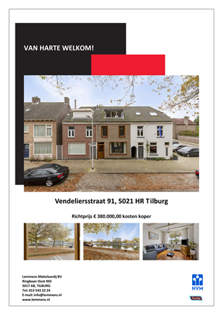 Brochure -  - Vendeliersstraat 91, 5021 HR Tilburg