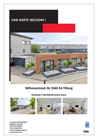 Brochure -  - Milheezestraat 26, 5045 EA Tilburg