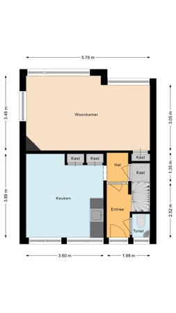 Plattegrond - Elandsgang 1, 5042 LP Tilburg 