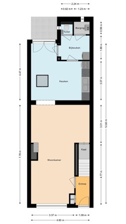 Plattegrond - Hoefstraat 29, 5046 BA Tilburg 