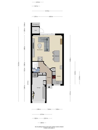 Plattegrond - Hontenissestraat 13, 5045 CA Tilburg 