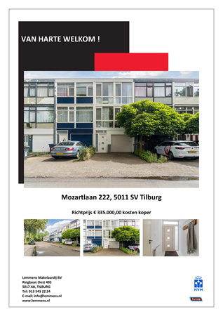 Brochure -  - Mozartlaan 222, 5011 SV Tilburg