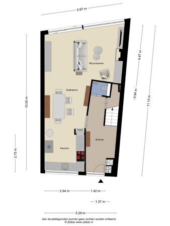 Plattegrond - Mostheuvelstraat 65, 5045 DP Tilburg 