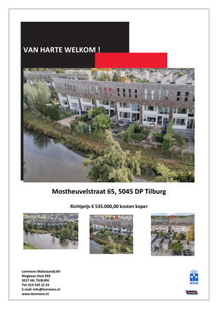 Brochure -  - Mostheuvelstraat 65, 5045 DP Tilburg