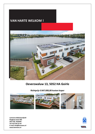 Brochure -  - Oeverzwaluw 13, 5052 HA Goirle