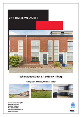 Brochure -  - Scharwoudestraat 57, 5035 LP Tilburg