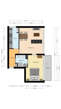 Plattegrond - Postelse Hoeflaan 67, 5042 KB Tilburg 