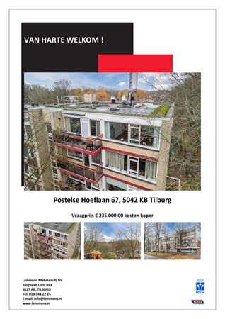 Brochure -  - Postelse Hoeflaan 67, 5042 KB Tilburg