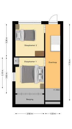 Plattegrond - Leharstraat 43, 5011 KA Tilburg 